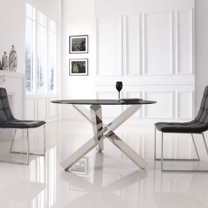 Table A Manger Ronde En Verre Transparent Elia Achat Vente