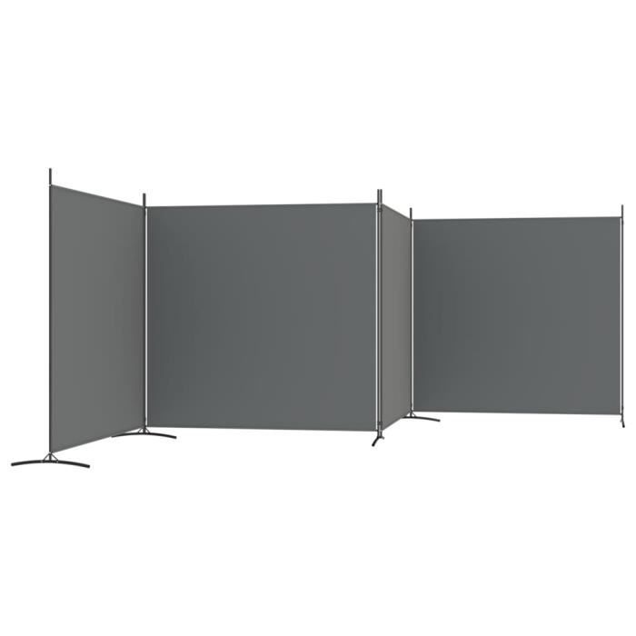 Cloison De Séparation 4 Panneaux Anthracite 160 X 180 Cm - Cloison De Separation 4 Panneaux Anthracite 160 X 180 Cm Cloison De Separation Paravent Separateur De Piece Intimite Decoration Murale 86288130