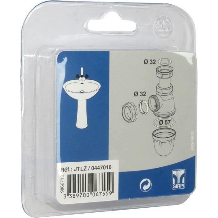 Kit 3 joints siphon lavabo standard