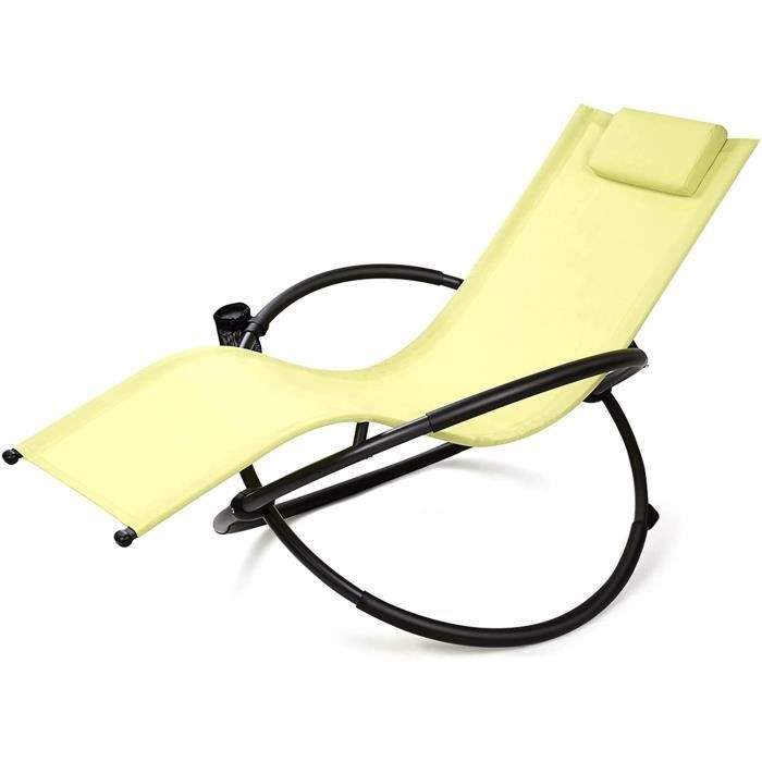 Piscine chaise longue,transat - bain de soleil Jaune 1 - Cdiscount Jardin