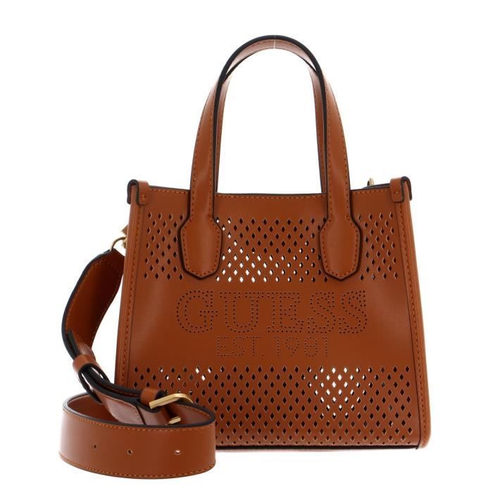 GUESS Katey Perf Mini Tote Cognac 214601 sac à épaule sacoche
