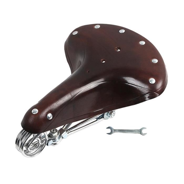 Selle de vélo rétro en cuir PU, siège de cyclisme vintage, siège de
