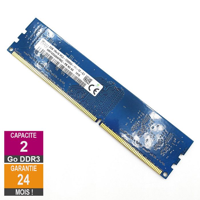 Acheter Barrette Mémoire 2Go RAM DDR3 Hynix HMT425U6AFR6C-PB DIMM PC3-12800U 1Rx16 Reconditionné - 14,21 € Barrette Mémoire 2Go RAM DDR3 Hynix HMT425U6AFR6C-PB DIMM PC3-12800U 1Rx16 Reconditionné - SK Hynix reconditionné disponible sur Cdiscount Seconde Vie