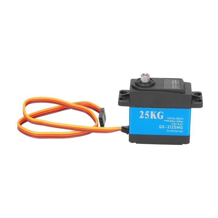 Miuzei Servo numérique 25 kg Servo de direction étanche à haute torque engrenage métallique 270 ° Servo+moteur pour mini RC voiture 1/8 1/10 1/12 bateau avec corne 25T câble servo vis Miuzei Servo numérique 25 kg Servo de direction étanche à haute torque engrenage métallique 270 ° Servo+moteur pour mini RC voiture 1/8 1/10 1/12 bateau avec corne 25T câble servo vis