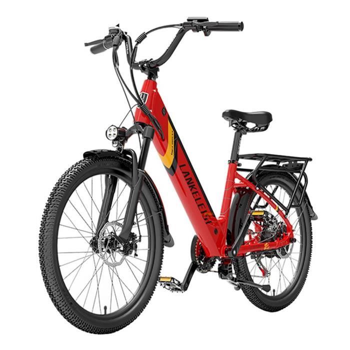 Vélo Électrique LANKELEISI ES500PRO 500W Moteur 48V 16Ah Batterie 24 ''Pneu 32km/h Vitesse Maximale Shimano 7 Vitesses