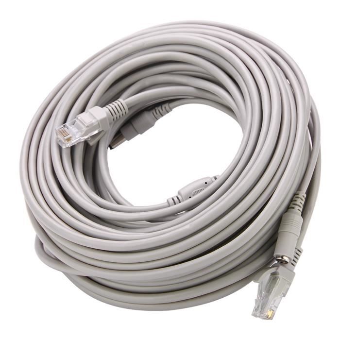 Minifinker RJ45+DC Câble de vidéosurveillance Ethernet RJ45 + DC 5 M/10 ...