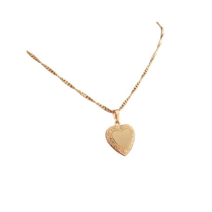 Collier pendentif cœur gonflé Rachel Reinhardt or 14 carats vermeil