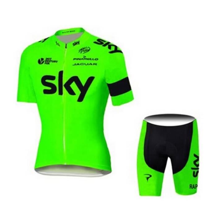 Équipe 2017 sky cycling Jerseys vélo rapide sèche homme green été vélo
