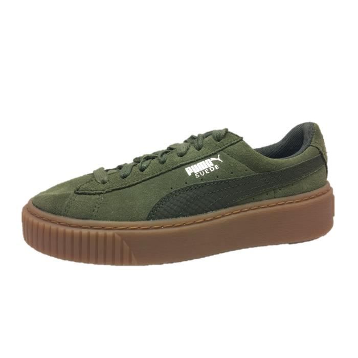 puma suede plateforme marron