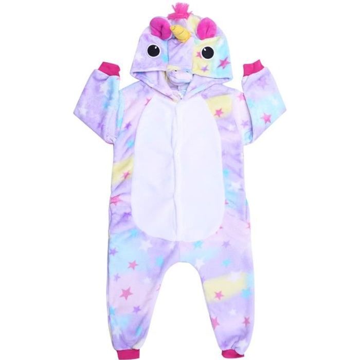 Combinaison Pyjama Licorne Enfant Unisexe Flanelle Cartoon Animal