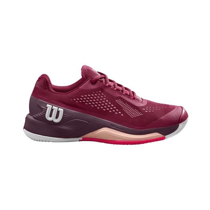chaussures de tennis de tennis femme wilson rush pro 4.0 - beet red/white - 41