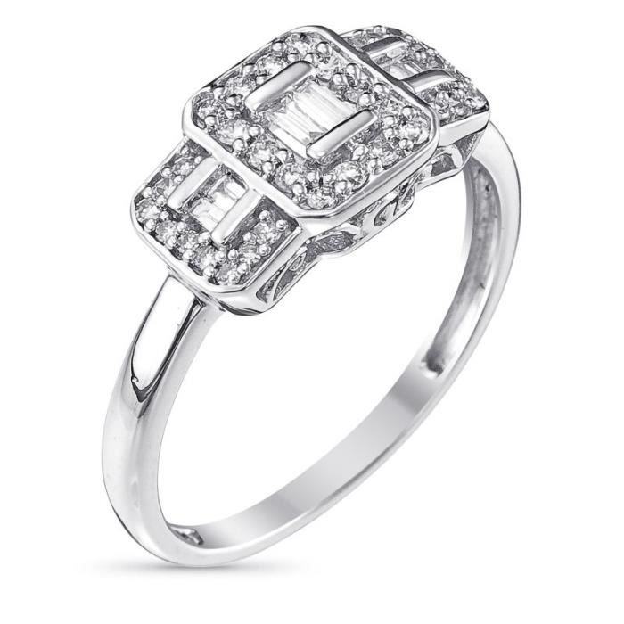 Bague Or Blanc et Diamants 0 25 carats