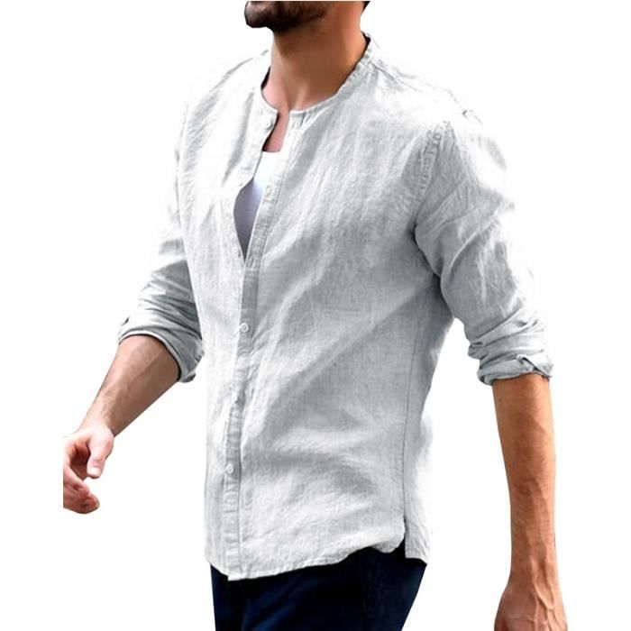Cardigan Homme Couleur Unie - Chemise Légère Boutonnée Décontractée - Printemps/été 2024-2025
