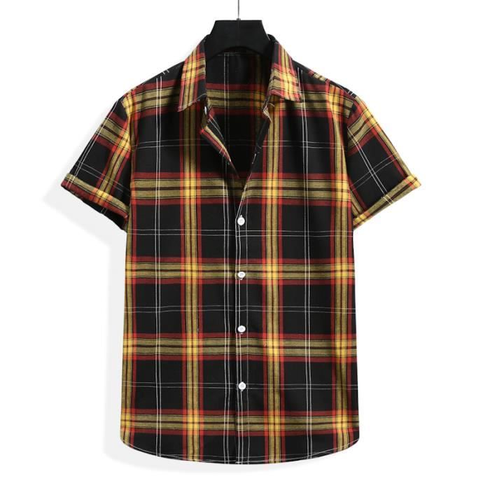 Chemise Plage Léger Chemise Homme Manches Courtes TOFOTL - Chemisette Décontractée Été Mode Baggy | Style Hawaïen Tendance Vêtement Homme Tendance