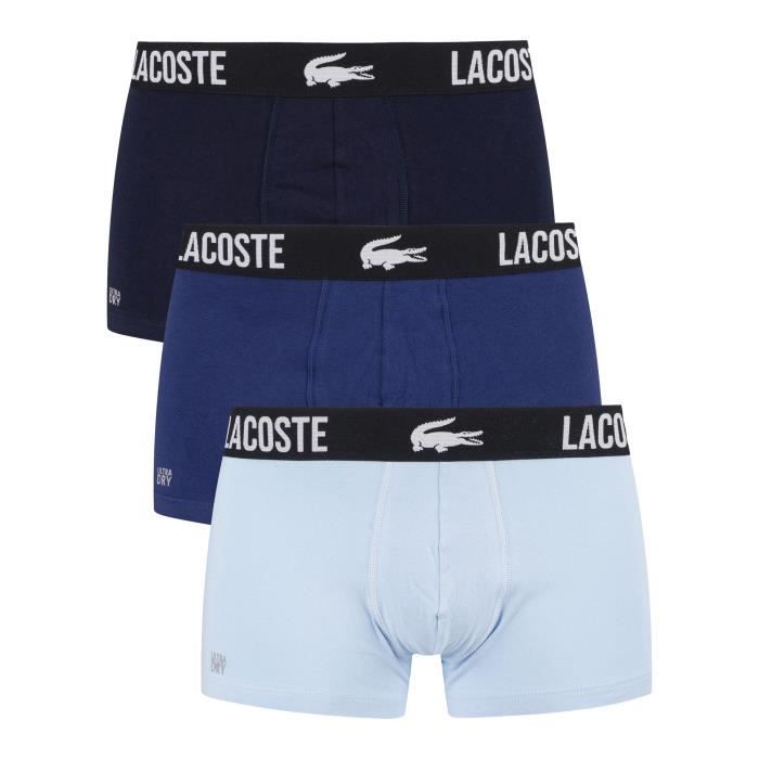 Lacoste Pour des hommes Lot de 3 boxers decontractes Bleu Bleu Cdiscount Pret a Porter