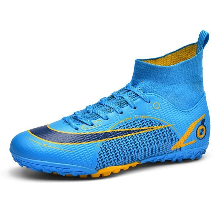 Chaussures Football Crampons BLBK Homme - Chaussures à Crampons Hauts Pour Gazon Synthétique Et Entraînement