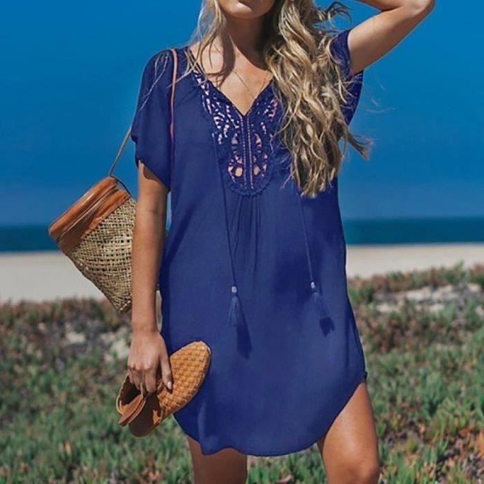 Robe manches courtes col v online
