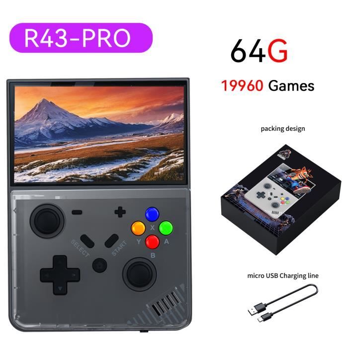 Console de jeu portable R43 PRO 4.3 pouces 64G plateforme