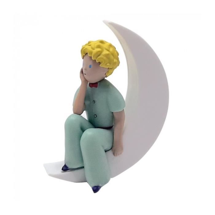 figurine - plastoy - le petit prince assis sur la lune - pvc - 6,5 cm