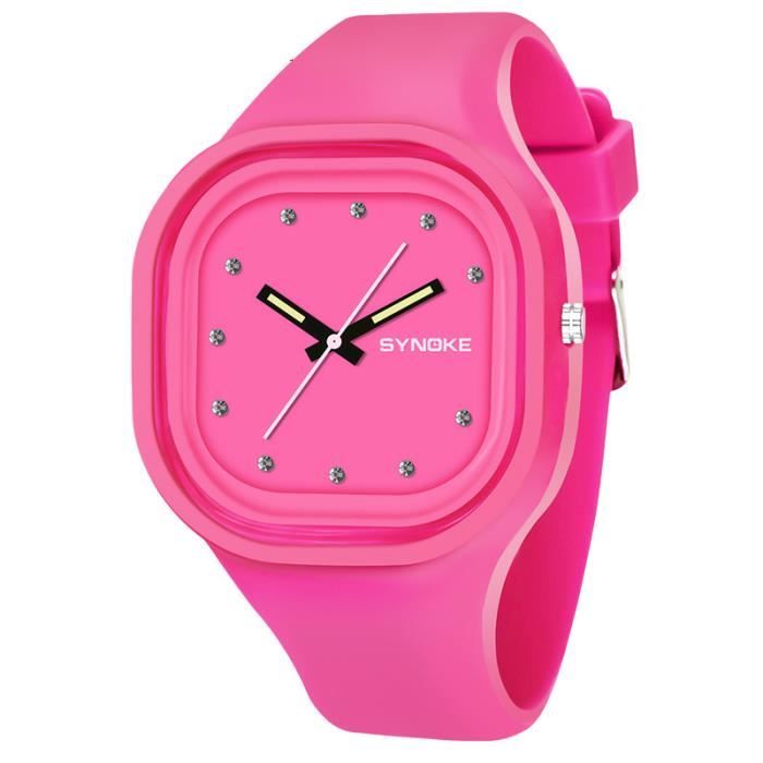 Montre Fille et Bracelet - ORGANGONFAND - Chat rose étanche - Mouvement
