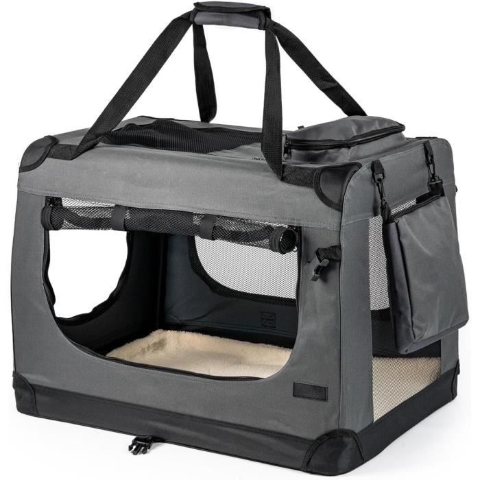 Meilleurs prix pour lionto Caisse de Transport Pliable pour Chien Voiture Box Sacoche, (XXL) 90x61x65 cm Gris218