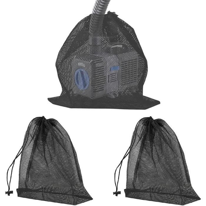 Sac En Filet De Filtre De Pompe Sac De Filtre De Pompe D'Étang Avec Cordon De Serrage Exterieur(4030cm/4545cm)3 PCS