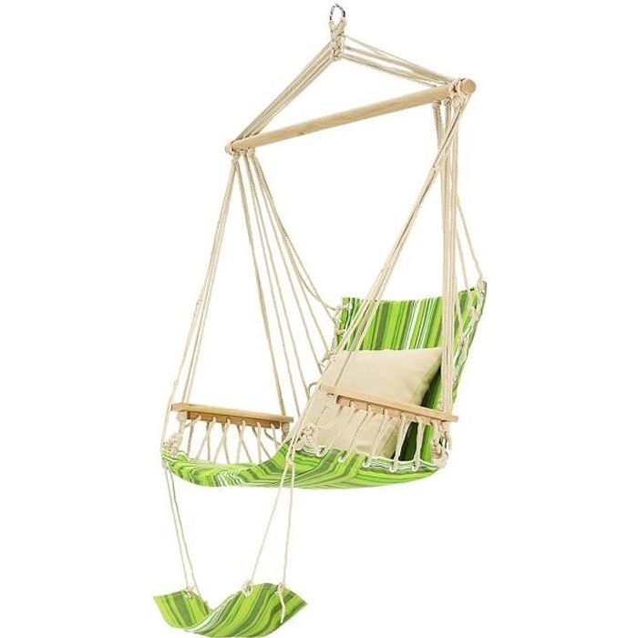 Hamac Chaise Suspendu Jardin Siege Fauteuil Interieur Rayures