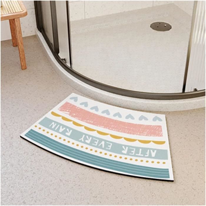 Tapis de salle de bain - Petit tapis de douche arrondi en quart de