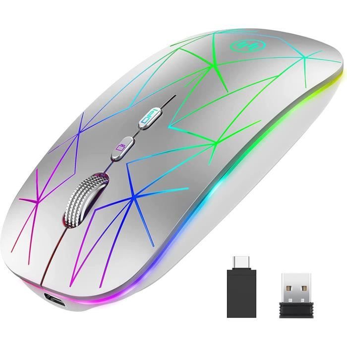 Souris Sans Fil Arc Pliable Avec Récepteur USB, Bluetooth 2,4 GHz