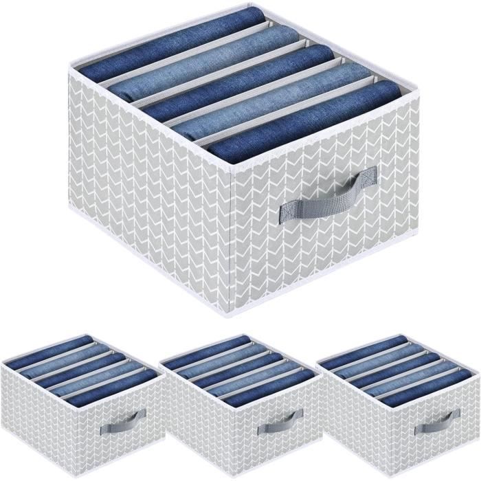 DIMJ Ensemble De 12 Boîtes De Rangement Pliables En Tissu Organiseurs Pour Chaussettes Et Sous