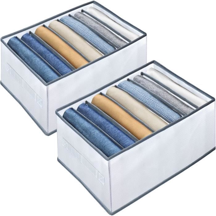 Lot De 2 Organisateurs De Placard Suspendus - 12 Poches Chacun - Dimensions 25x22x5.5 Cm - Pliable - Pour Vêtements, Accessoires - 8