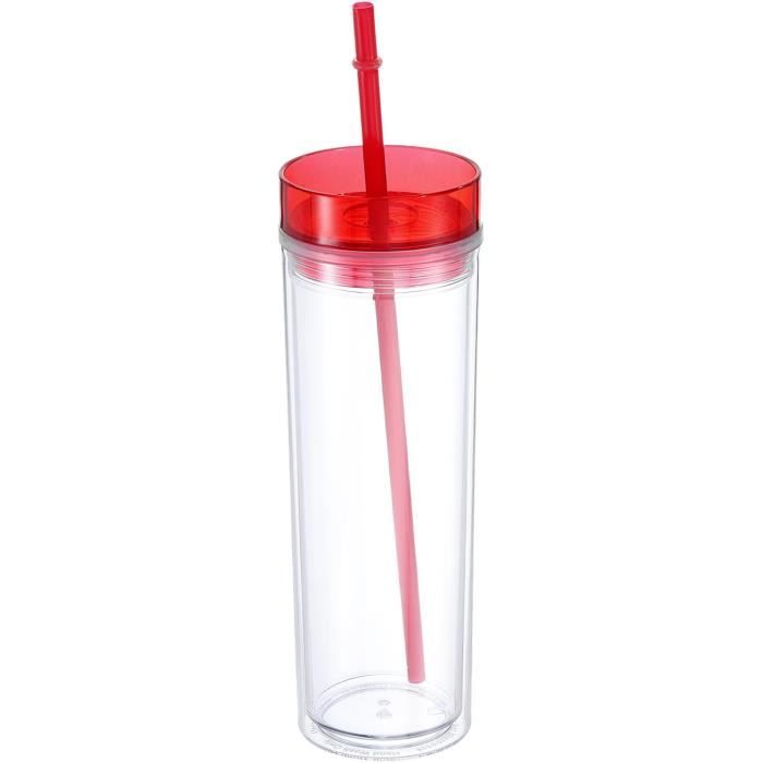 Tasse Voyage En Acrylique 450 Ml Avec Couvercle Et Paille – Réutilisable, Transparente, Pour Fête Ou Plage
