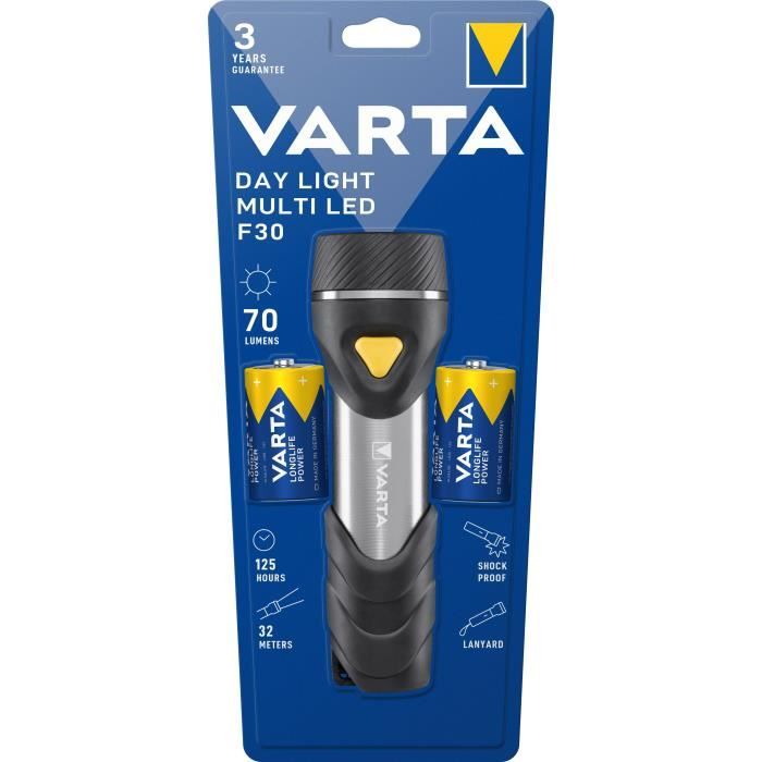 Torche - VARTA - Aluminium Light F10 Pro - 150lm - LED hautes performances - 3 modes d'éclairage - 2