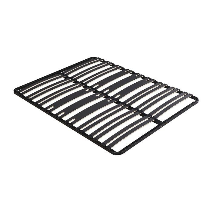 Sommier cadre à lattes 160 x 200 cm - 2 x 15 lattes - 3 zones soutien lombaire renforcé - Sans pied - Noir - CERRISI de YSMÉE Sommier cadre à lattes 160 x 200 cm - 2 x 15 lattes - 3 zones soutien lombaire renforcé - Sans pied - Noir - CERRISI de YSMÉE