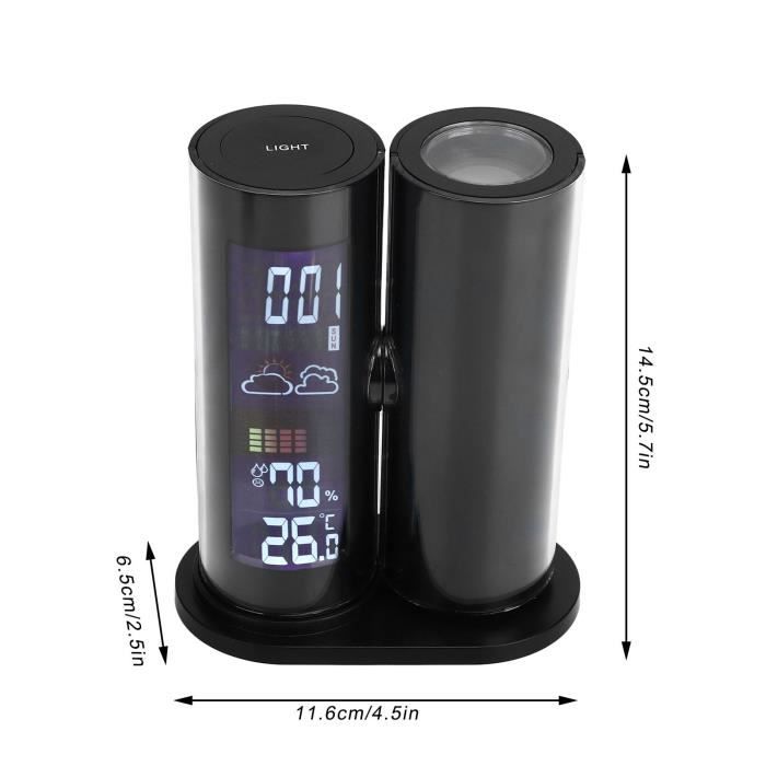 Horloge De Projection LED - Projecteur Rotatif 270°, Affichage Température Et Humidité - Pour Table De Chevet