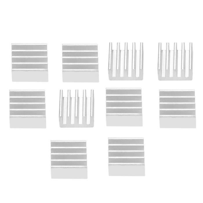 Lot De 5 Dissipateurs Thermiques Aluminium 20x20x16mm - Ailettes Cassées - Neuf - Refroidissement électronique
