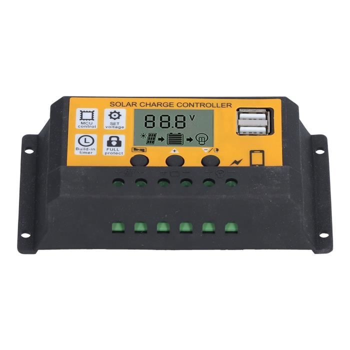 Régulateur De Charge Solaire 12V/24V 10A - Contrôleur PWM, écran LCD, Protection Multiples, Sortie USB