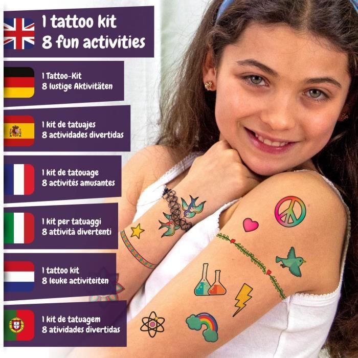 Tatouage Temporaire - Coffret Enfant Fille Kit À Paillettes- 48 Couleurs  Paillettes 318 Pochoirs Maquillage Corporel - Cdiscount Au quotidien