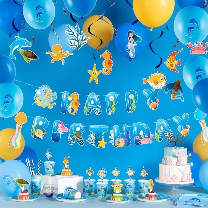 Fournitures et décorations d'anniversaire Mickey Mouse, fournitures de fête  pour 8 invités avec bannière assiettes