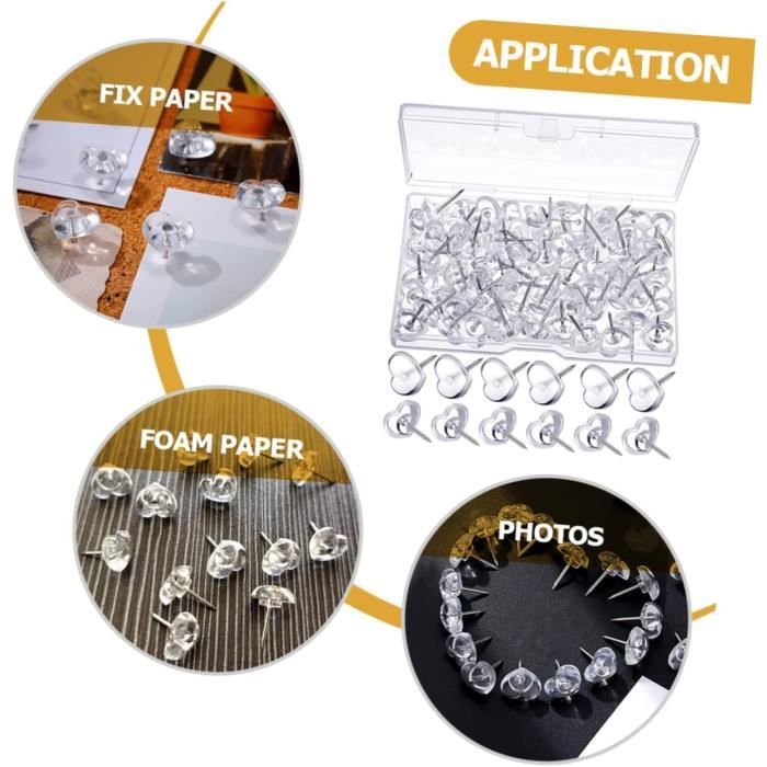 50 Punaises Longues Transparentes – Pour Couture, Marquage Tissu, Travaux Manuels – Avec Boîte De Rangement