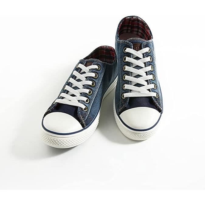 Lacets de baskets Haut de gamme 80 cm 8 mm de large Blanc Mixte Cdiscount Chaussures