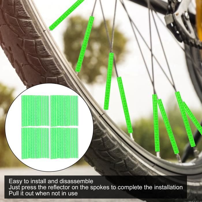 Tbest Réflecteur de rayon de vélo 4 sacs vélo rayon réflecteur vélo  cyclisme avertissement clips réfléchissants tube (vert) - Cdiscount Sport