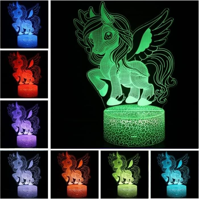 Kit De Peinture Veilleuse Licorne 3D – 12 Peintures, Pinceaux, Tablier – Cadeau Fille 3-12 Ans
