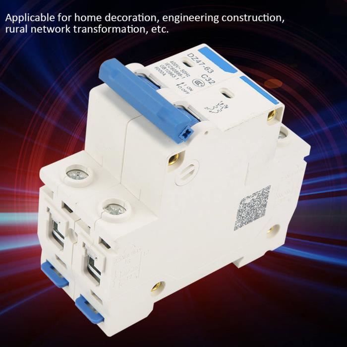 Interruttore Differenziale 2P 32A DZ47-63 - Protezione Cortocircuito E Sovraccarico