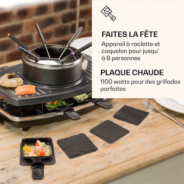WMF - Appareil à raclette 8 personnes 1800w + fondue - 415480011