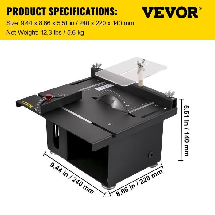 VEVOR Mini Scie à Table 10000tr/min Scie de Table Portable