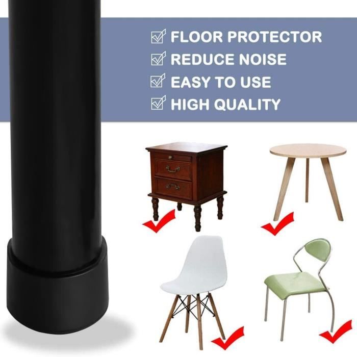 Acheter PDTO nouveau 32 pièces couvre-pieds de chaise en Silicone noir  Protection de sol protecteurs de pieds de Table