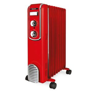 Radiateur Bain D'huile électrique - 2000 Watts - Oceanic - 3 Puissances - 9 éléments - Mobile - Blanc