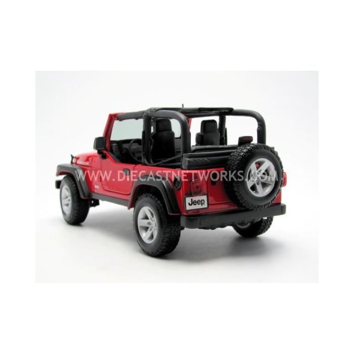 Voiture Miniature de Collection MAISTO 1 18 JEEP Wrangler Rubicon Rouge 31663R