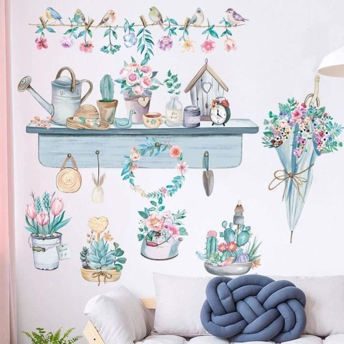 Stickers Muraux 3D Plantes - Lot De 3 Autocollants Vinyle 28x63 Cm, Effet Niche Verte, Pour Salon Et Chambre - 5